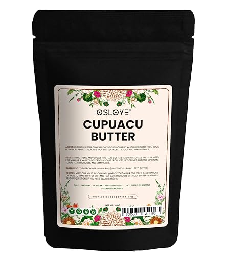 Oslove Organics Cupuacu Butter 16 oz – Pure, Unrefined, Vegan Skin & Hair Moisturizer (Pack of 1)