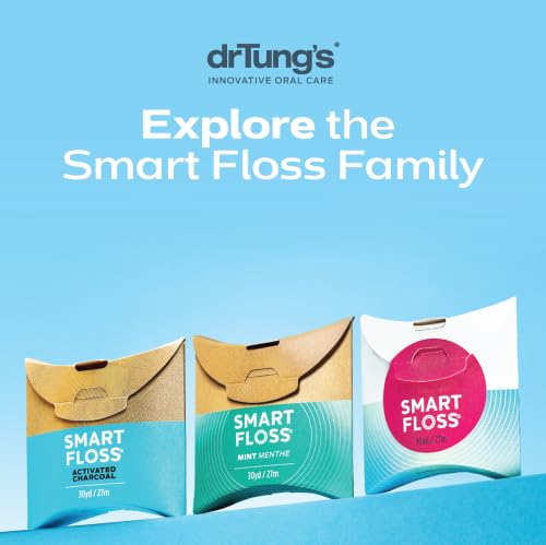 DrTung's Smart Floss Cardamom 90 Foot Expanding Natural Waxed Dental Floss Pack of 4
