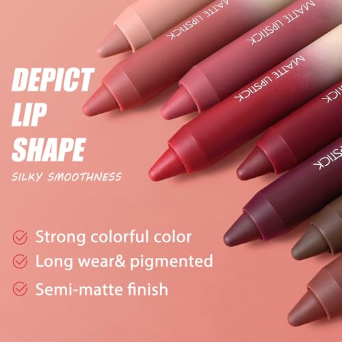 BINGBRUSH 2in1 Matte Lip Liner and Lipstick Combo, Lipsticks for Women, Longwear Waterproof Lip Liner Pencil, Matte lipstick Smudge Proof lipstain, Women's Long Lasting Lip Makeup (01#Rose Latte)