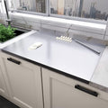 31.5”x 19.7” Stainless Steel Chopping and Kneading Board with Lip and Rolling Pin