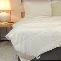 Lightweight Wool Comforter Twin 68x88 Inches - White, Summer Bedding with 120gsm Australian Wool