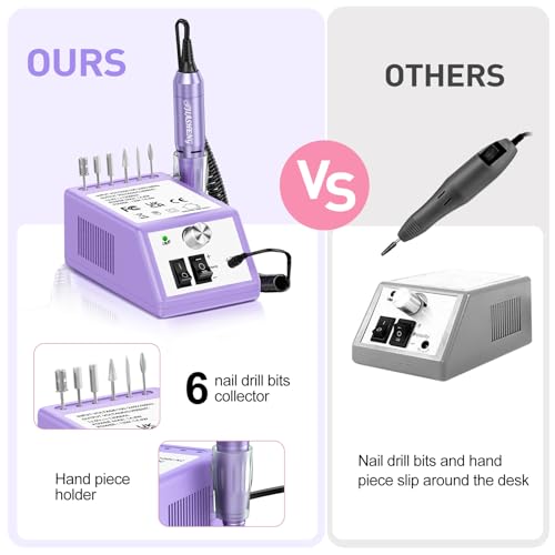 Professional Nail Drill 20000rpm Violet - Electric Manicure & Pedicure Machine