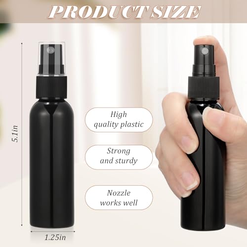 Tanlade 100 Pack Black Refillable 2oz Spray Bottles for Travel & Cosmetics