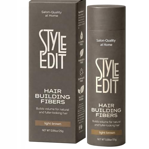 Style Edit Hair Building Fibers Light Brown 0.88 Fl Oz - Natural Thinning Hair Concealer