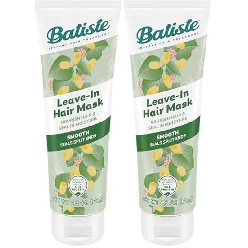 Batiste Heat Protectant For Hair & Leave In Conditioner Hair Mask, Repair and Restore Formula, Hair Conditioner for Dry or Wet Hair, Infused with vitamin E for Enhancing Haircare, 4.3oz. (Pack of 2)