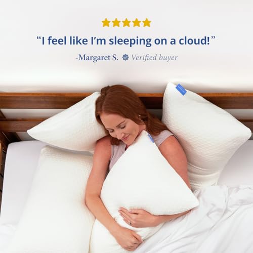 White King Memory Foam Pillow with Rayon Bamboo Cover - Adjustable Support
