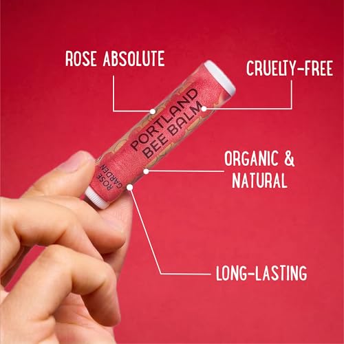Natural Rose Lip Balm Pack of 24 - Handmade Beeswax Moisturizer with Organic Coconut & Olive Oil