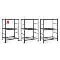 3-Tier Metal Wire Shelving Unit - Adjustable Slim Storage Rack, Black, 18.2 x 12.3 x 30.4 Inches (Variation: 3 / 18.2" x 12.3" x 30.4")