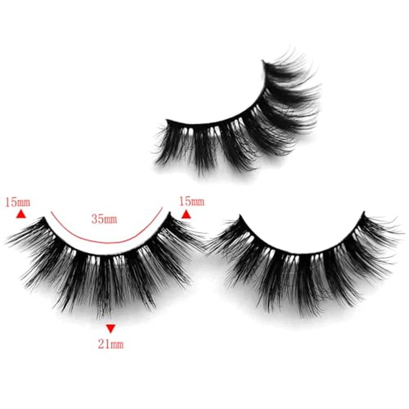 8Pair 3D False Eyelashes Fluffy Natural Look PACK Volume Fluffy Natural Faux Mink Lashes(3D999 DRAK PINK)