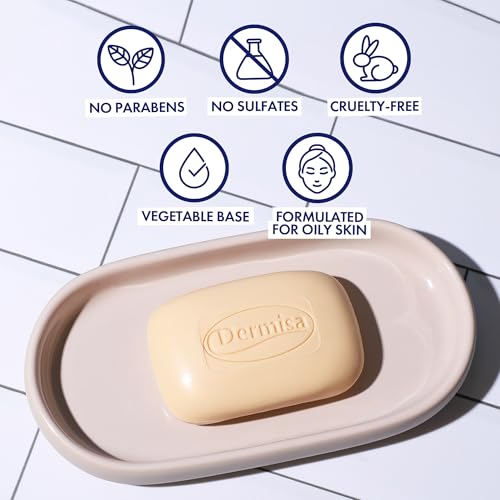 Dermisa Sulfur Bar Soap with Aloe Vera, Helps to Cleanse Oily Acne-Prone Skin and Unclog Pores, Contains Sulfur & Aloe Vera, No Parabens, No Animal Testing, 3 oz (Pack of 1)