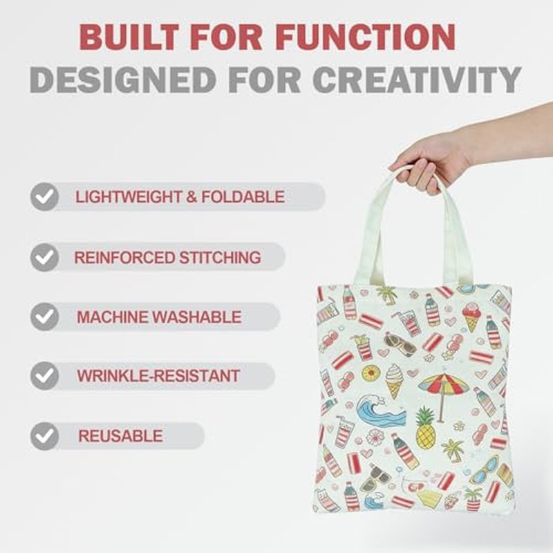 Canvas Tote Bag Girls Linen Drinks Gift Bags Inner Opening Strap Zipper Canvas Bags Accessories Tote Bag for Women