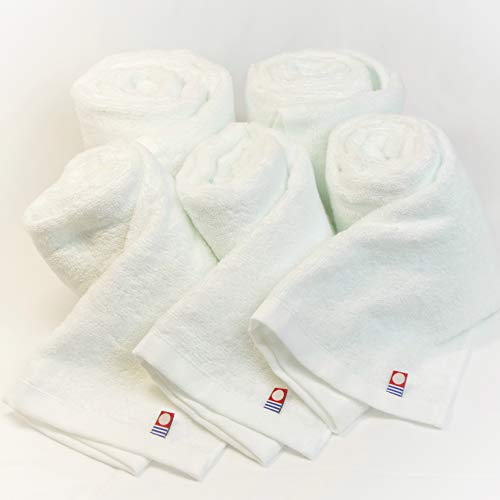 Soft Airy Washcloths 100% Cotton White 13" x 30" Sets of 1, 3, 5 and 10 Towels Made in Imabari Japan (5)