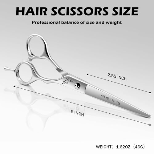 SEIMEIKEN 6-Inch Japanese 440C Hair Scissors Professional Shears Sliver-1pc