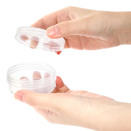 50 Pack Clear Plastic Jars with Lids - 2 Oz Small Storage Containers