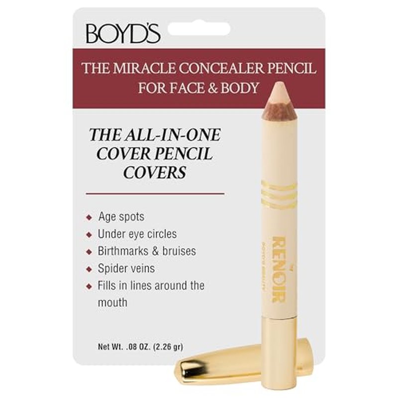 Boyd¡¯s Renoir Concealer Pencil | Precision Coverage for Dark Circles, Blemishes, Redness | Brightening, Crease-Resistant Under Eye Concealer