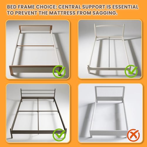 Twin Metal Box Spring 2 Inch Low Profile Bed Slat with Rounded Corners - VIPSHOW