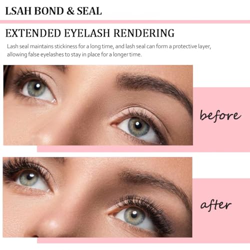 Lash Bond and Seal Kit 2Pcs DIY Lash Extension Waterproof Lashe Cluster Glue 72h Hold Portable Individual Lash Glue for Eyelash Extensions Beginners Black Bond&Clear Seal(5ml+5ml£©
