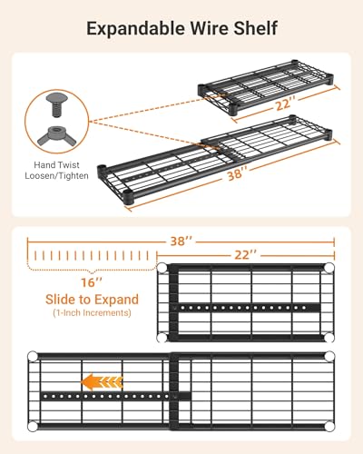 Over Toilet Storage Shelves Rack with Adjustable Width & Height - 3 Tiers, Space Saver