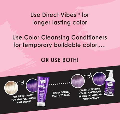 Semi-Permanent Hair Color Purple - Ammonia-Free, Vegan, 8 Fl Oz Pack of 2