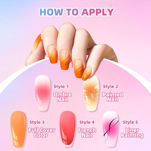 24-Color Ombre Gel Nail Polish Kit with Pat Pat Gel and Sponges - DIY Gradient Nails B