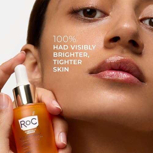 RoC Multi Correxion Revive + Glow Skin Care Regimen Bundle: Vitamin C Serum for Face + Vitamin C Cream for Tighter, Brighter Skin