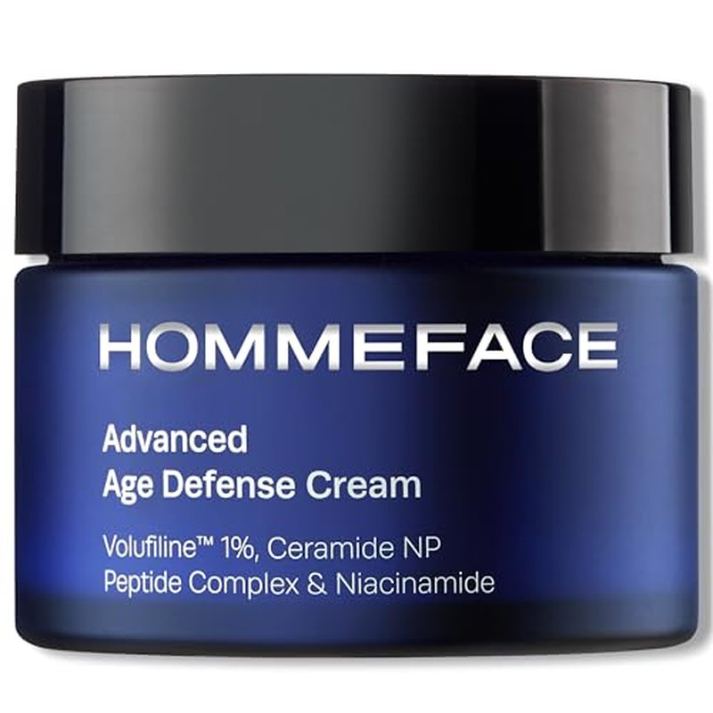 HommeFace Men¡¯s Advanced Age Defense Anti-Wrinkle Day & Night Face Cream - Korean Skincare Technology with Volufiline, Ceramide, Hyaluronic Acid, Peptides & Collagen, 1.76 oz