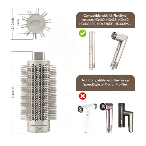 Stone 2.4 Inch Upgraded Volumizing Brush Attachment for Shark FlexStyle