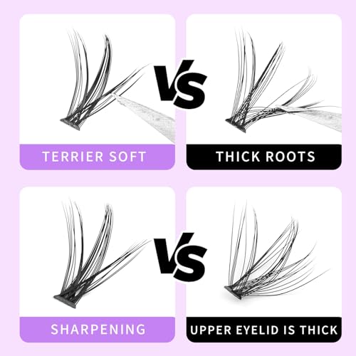 Bodermincer Lash Extension 240pcs D Curl 30D Cluster Individual Cluster Lashes (30D-12mm)