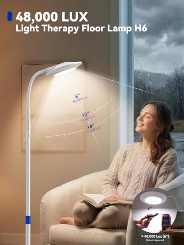 48,000 Lux Light Therapy Lamp - Full Spectrum LED Natural Light for Bright Indoor Lighting