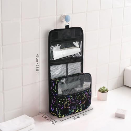 MNSRUU Hanging Toiletry Bag Witchcraft Black Cats Makeup Bag Travel bag for Toiletries Portable Toiletry Organizer Bags Toiletry Bag for Women Men, Travel-Essentials Toiletry Bag