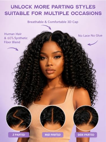Black 16 Inch Curly Micro Twist Lace Frontal Wig Ready to Wear No Glue