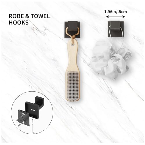 20-Piece Matte Black Bathroom Accessories Set with 23.6-Inch Towel Bar - Durable Stainless Steel