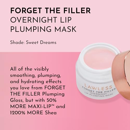LAWLESS Sweet Dreams Overnight Lip Mask - Natural Hydrating & Plumping Treatment, 0.28 oz