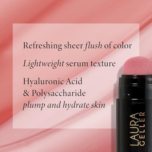 Serum Blush with Hyaluronic Acid - Natural Finish Pink + Angled Vegan Brush