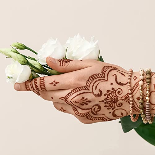 Henna Tattoos, Henna Temporary Tattoos Brown Waterproof Tattoo stickers for Women Wedding Party Festivals,Parties Decoration Suppliers 6Sheets