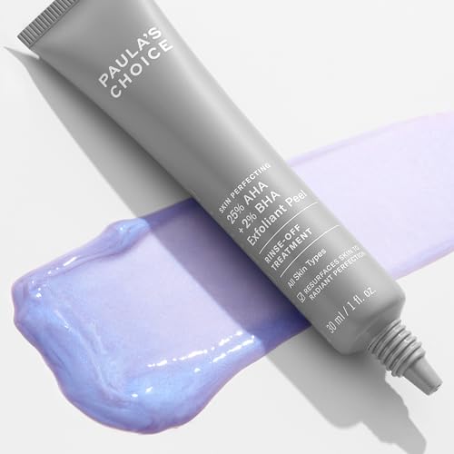Paula's Choice Skin Perfecting 25% AHA + 2% BHA Face Exfoliant Peel, Facial Exfoliant Peel Rinse Off Treatment, All Skin Types, Fragrance-Free, 1 Oz