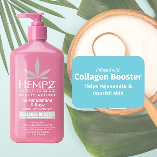 Hempz Jasmine & Rose Herbal Body Moisturizer Pack of 2 - 17 Fl Oz Vegan Hydrating Lotion for Dry Skin