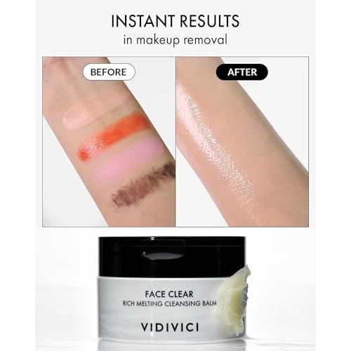VIDIVICI Face Clear Rich Melting Cleansing Balm - Korean Makeup Remover - Gentle Face Wash, Pore are, Sebum & Blackhead Care - Balm to Oil Formula, 3.38oz.