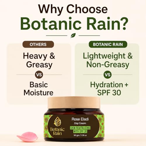 Ayurvedic Face Moisturizer SPF 30 with Rose Eladi - Daily Hydration 1.76 Oz