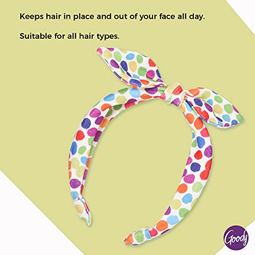 Goody Kids Rainbow Polka Dot Headbands Pack of 4 - Comfortable All-Day Hair Accessories
