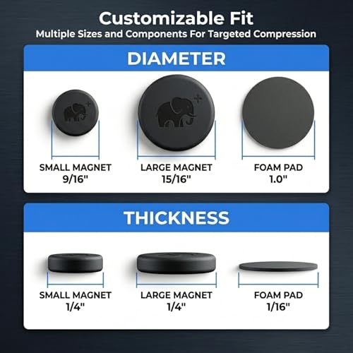 Black Keloid Pressure Earrings Set - Hypoallergenic Silicone Magnetic Clips for Ear Keloids - 4 Pieces