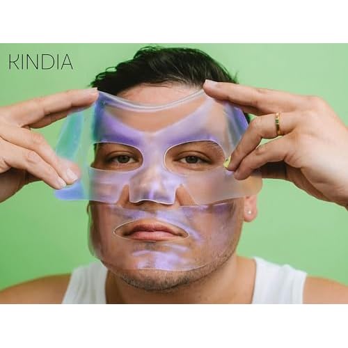 KINDIA Aura Bounce Pack - 5 Biodegradable Korean Sheet Masks, Tea Tree, Bakuchiol, Ginseng, Peony, Hydrating, Repairing, Ayurvedic Enriched - Rejuvenating Skincare Routine