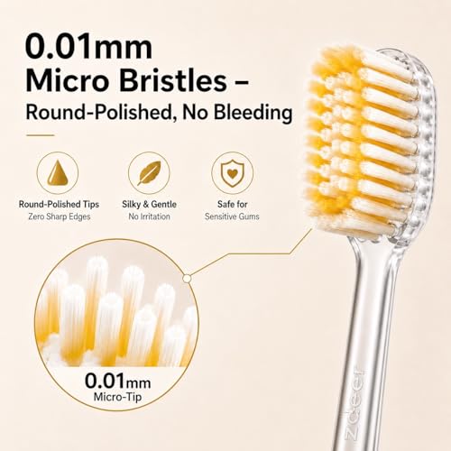 ZDEER Soft Bristle Toothbrush for Sensitive Gums - 11 Pack Replacement Heads