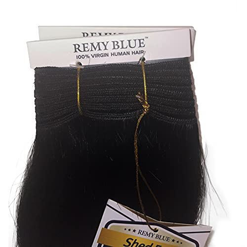 Remy Virgin Human Hair Weave 14 Inch Pack of 2 - Tangle & Shed Free Blue