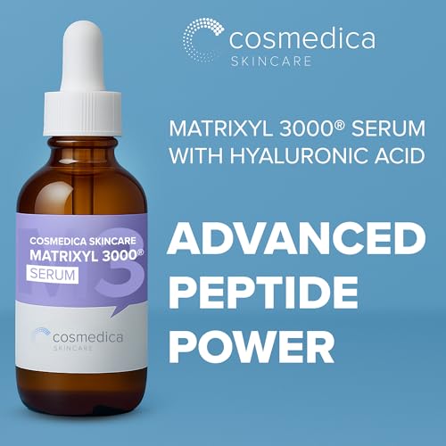 Cosmedica Peptide Serum Matrixyl 3000 Complex with Hyaluronic Acid - Collagen Booster, Hydrating & Firming, for Face & Neck, 2oz