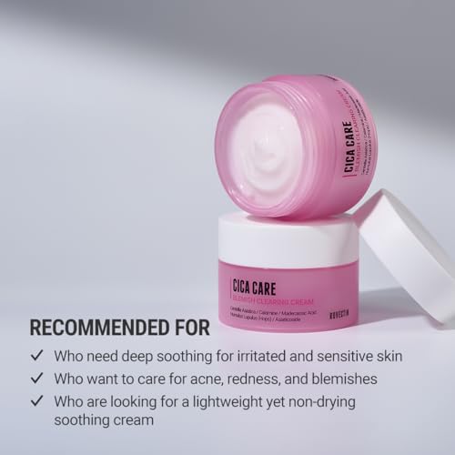 ROVECTIN Cica Care Blemish Clearing Cream: Soothes skin irritation and improves oiliness, sebum, blackheads For Oily Skin | Calamine, Centella Asiatica | Vegan Korean Moisturizer (1.69 fl.oz, 50ml)
