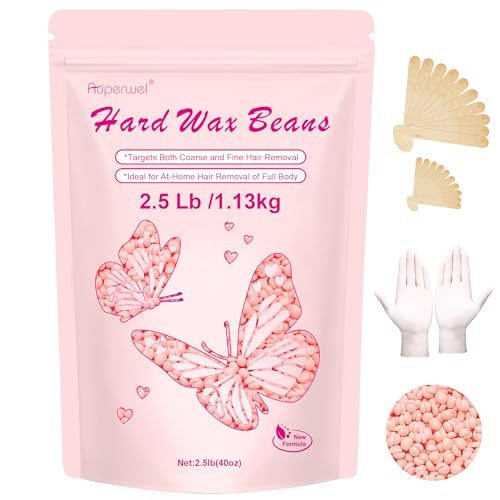 Hard Wax Beads for Hair Removal 2.5lb - Suitable for Bikini, Face, Body, Sensitive Skin - Rose Variation