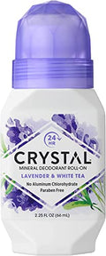Natural Mineral Deodorant Roll-On Lavender & White Tea 4 Pack - Long-Lasting Unisex