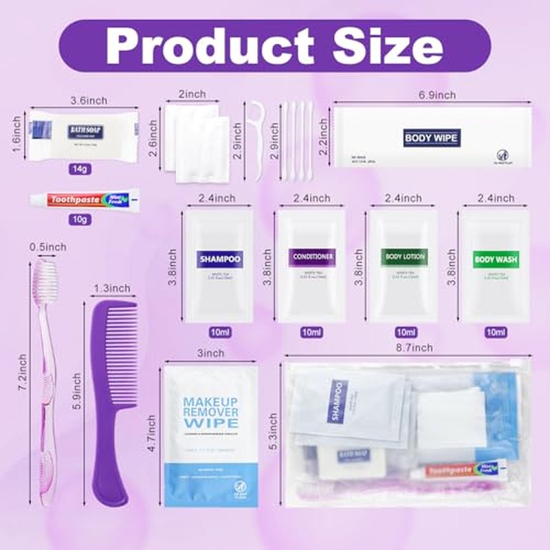20 Kits Travel Toiletry Kit Bulk, Personal Hygiene Kit, Disposable Hygiene Kit Homeless Care Supplies Charity Kit For Home, Hotel, Camping, Travel
