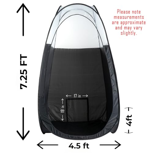 Naked Sun Black Spray Tan Tent - Pop Up Portable Professional Self Tanning Booth with Carry Bag Waterproof Floor and Extraction Fan Opening - Sunless Spray Tan Backdrop